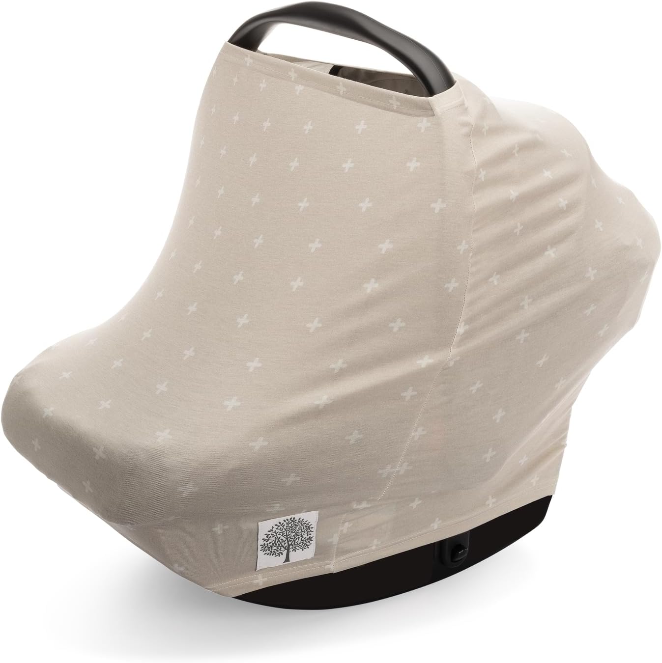 Parker Baby Co. 4 in 1 car seat cover desert front view on an infant carrier