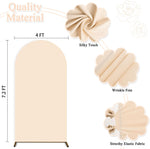 Double-sided beige arch backdrop cover styled with balloons