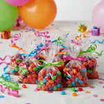 Colorful blue raspberry and watermelon jelly beans close up shot