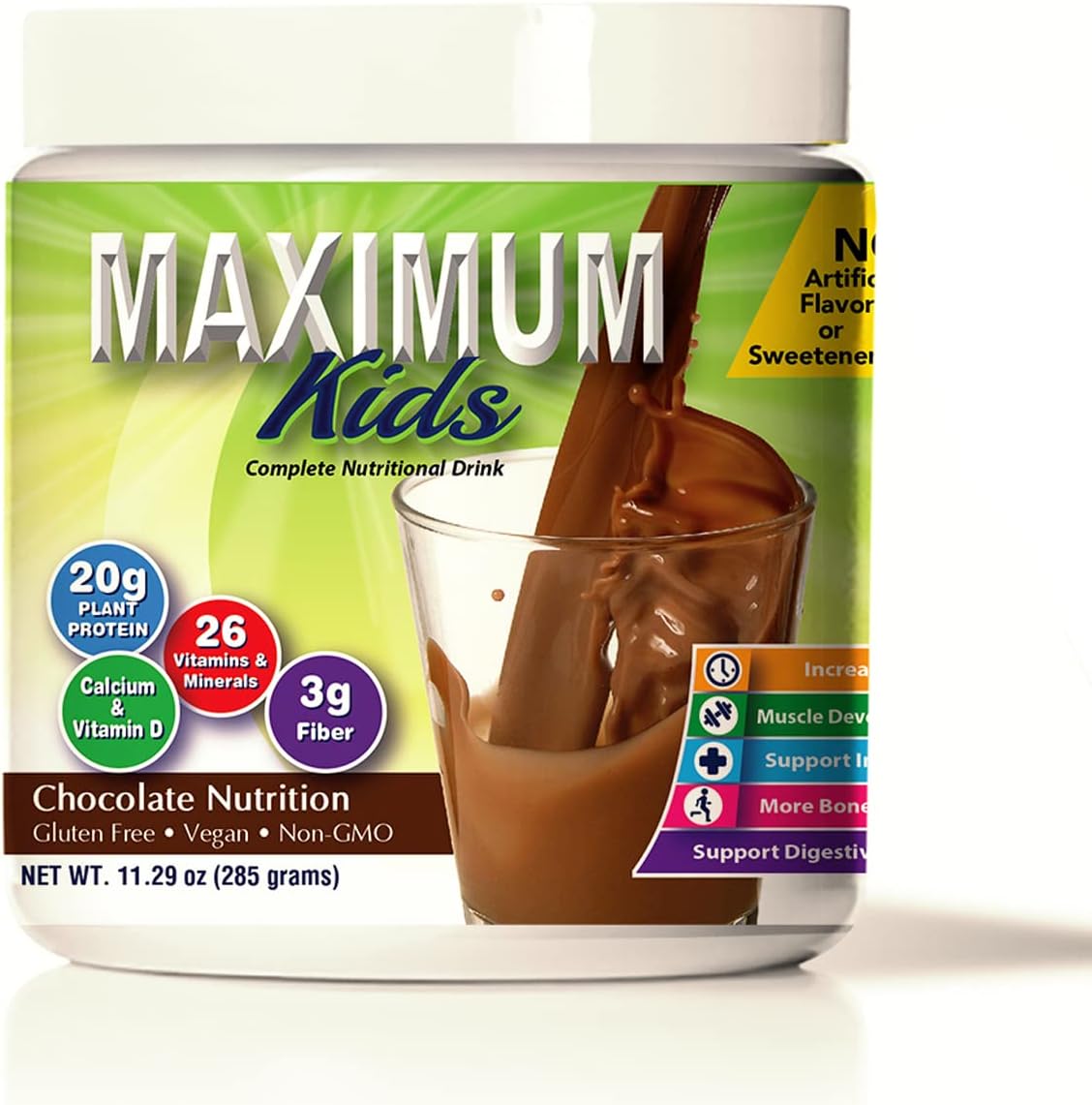 Maximum Slim Kids Complete Organic Powder Mix front tub view
