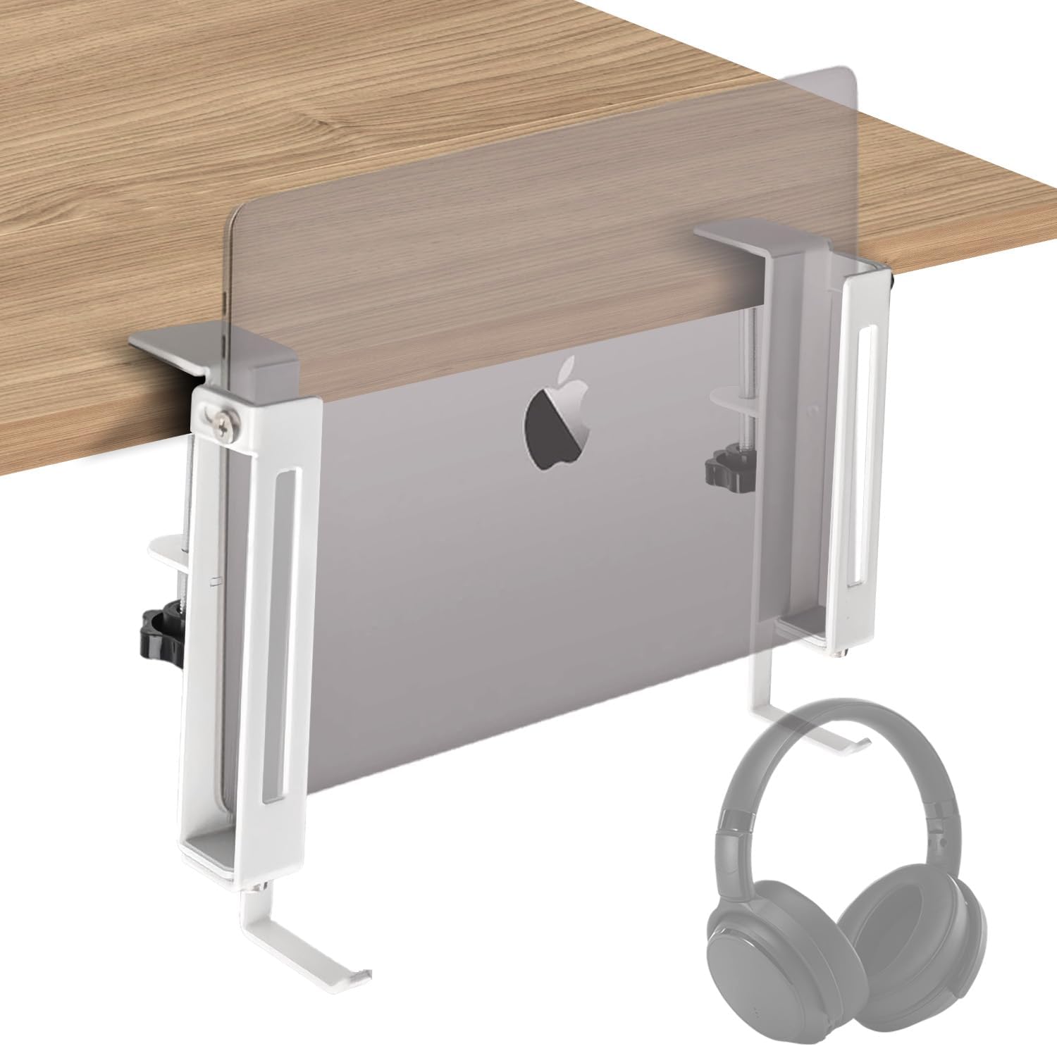 Ifcase adjustable desk side laptop mount holder front view