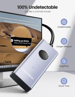 Vaydeer S4 mouse mover showing physical power switch and indicator light