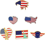 GALPADA American flag brooch front view lapel pin
