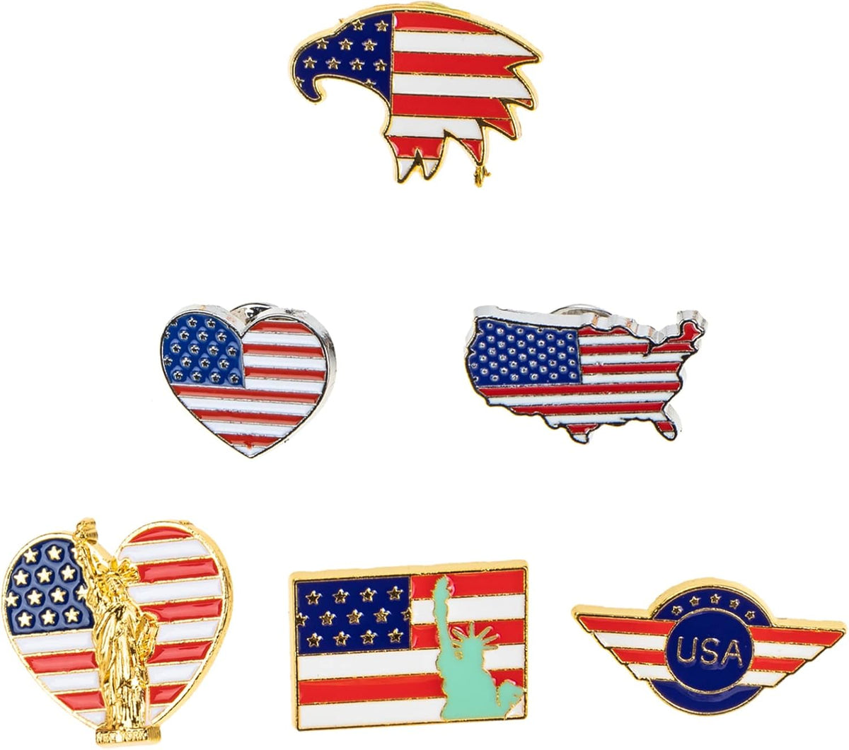 GALPADA American flag brooch front view lapel pin