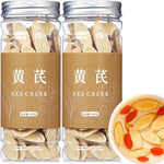 Hee Creek Astragalus Root Slices Huang Qi 7 Ounce jar front view showing large premium cuts.