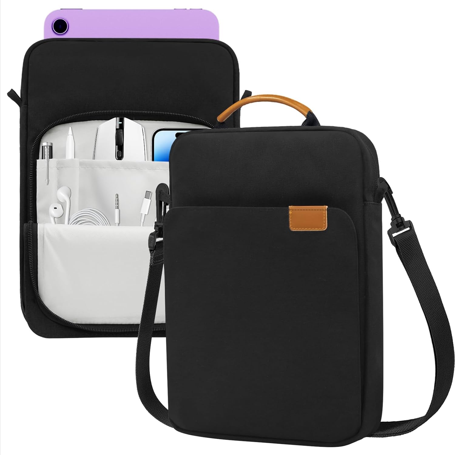 ICIMBI tablet shoulder bag premium padded sleeve front view