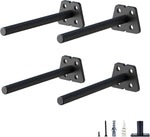 NEODROP 6-Pack 4 Inch Hidden Floating Shelf Bracket, Heavy Duty Blind Shelf Support Hardware | Invisible Wall Brackets for Kitchen, Fireplace Mantel Wood Shelves | Black Powder Coated Solid Steel - Image 10