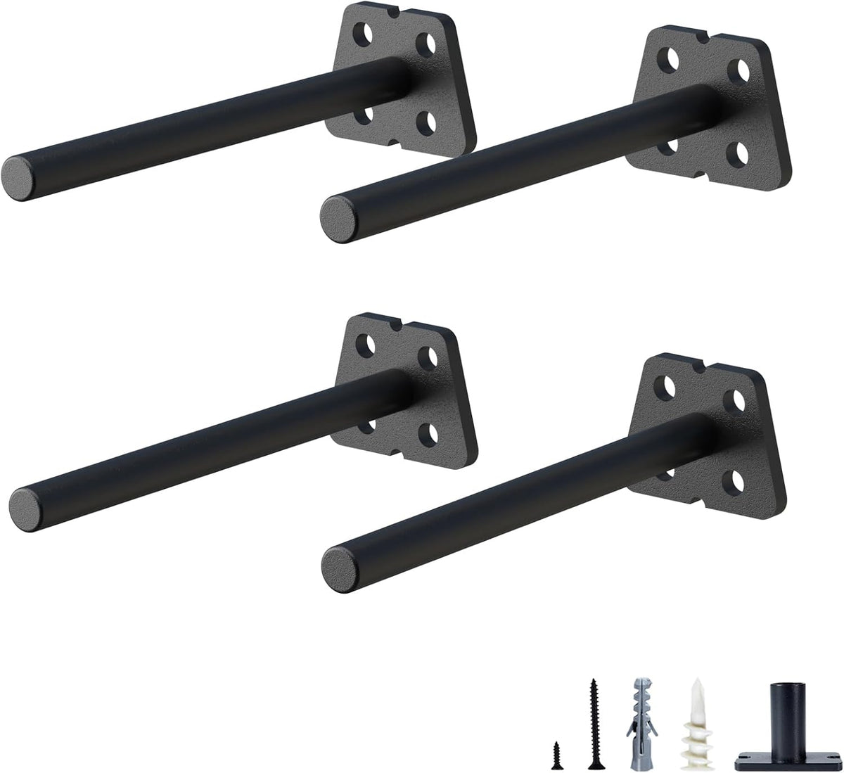 NEODROP 6-Pack 4 Inch Hidden Floating Shelf Bracket, Heavy Duty Blind Shelf Support Hardware | Invisible Wall Brackets for Kitchen, Fireplace Mantel Wood Shelves | Black Powder Coated Solid Steel - Image 10