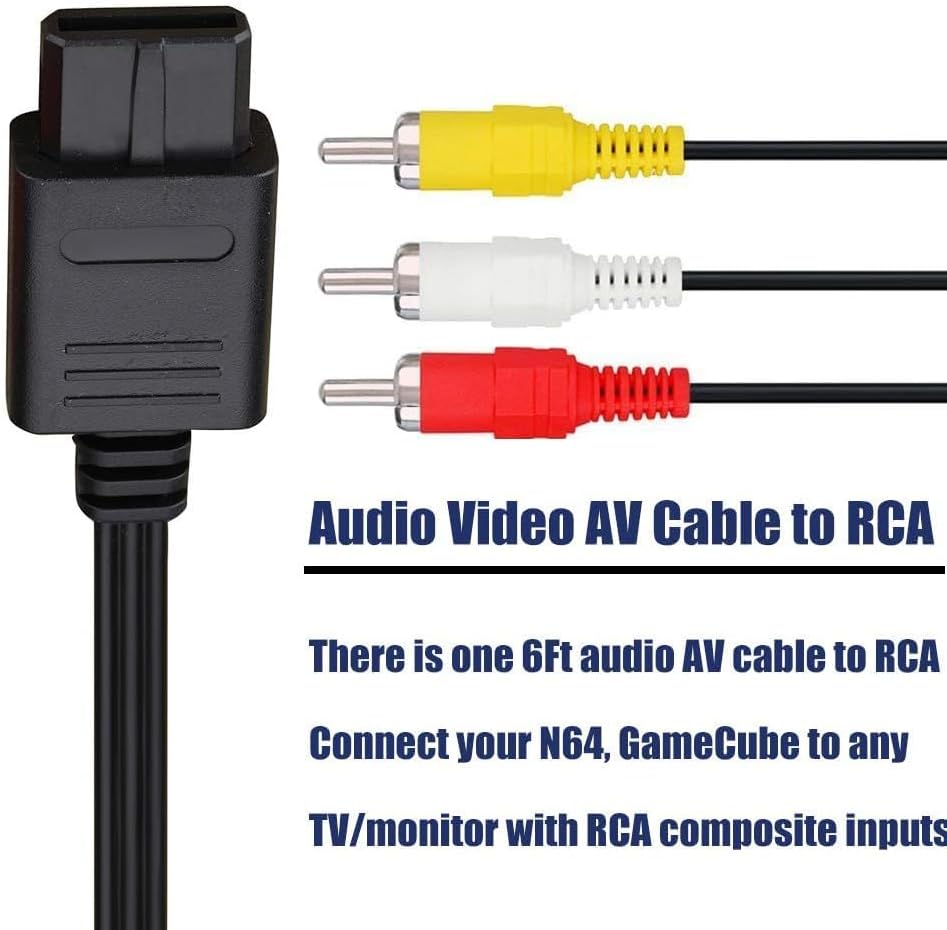 Side view of the sturdy molded strain relief connectors on the UIGOCLE six feet audio video cord.