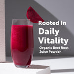 Micro Ingredients Organic Beet Root Juice Powder Mixed In A Glass