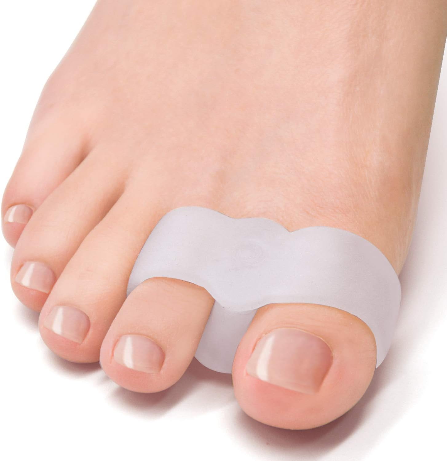 Welnove Pack of 12 Bunion Corrector, Toe Separators with 2 Loops, Big Toe Spacer Suitable for Bunion and Overlap Toe (White) - Image 1