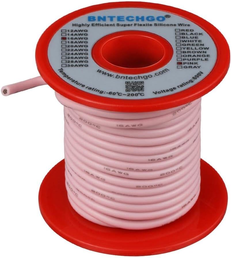 BNTECHGO 16 AWG stranded tinned copper wire close up texture