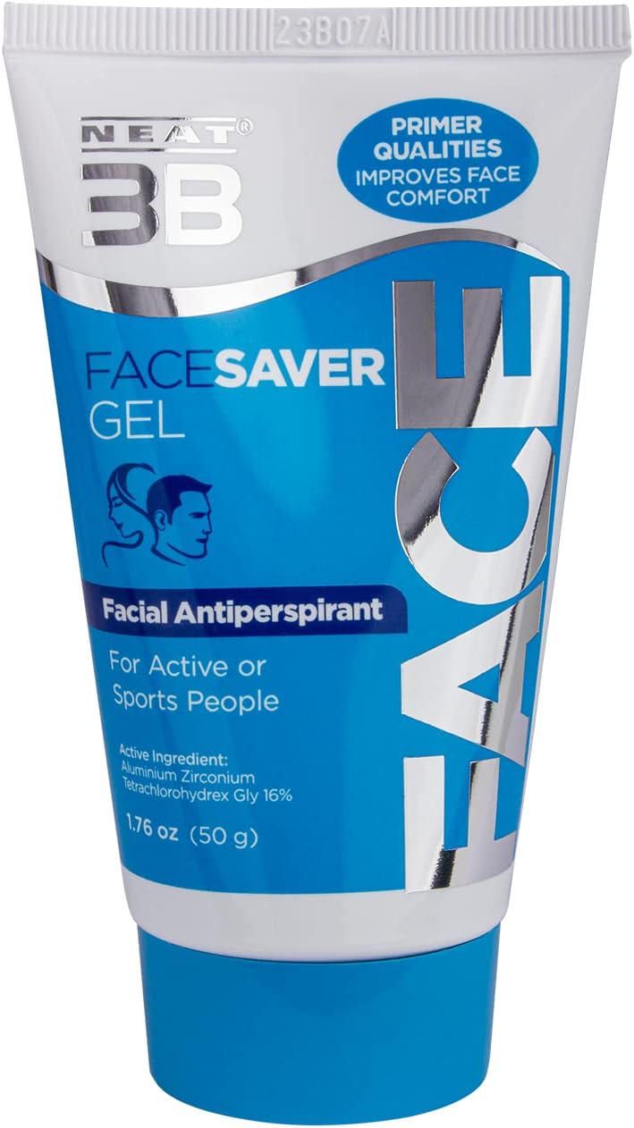 Neat Feat face saver antiperspirant gel front view tube packaging