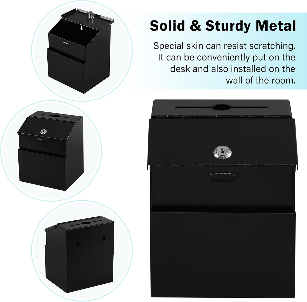 Xydled wall-mounted ballot box angled view