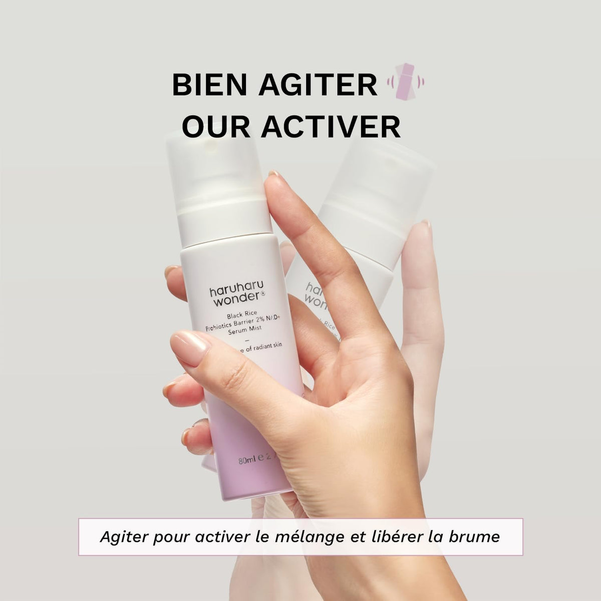 Haruharu Wonder mist spray nozzle showcasing the ultra-fine hydration delivery system