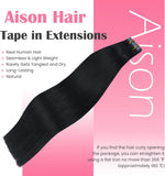 Aison Remy human hair extensions laid flat on display