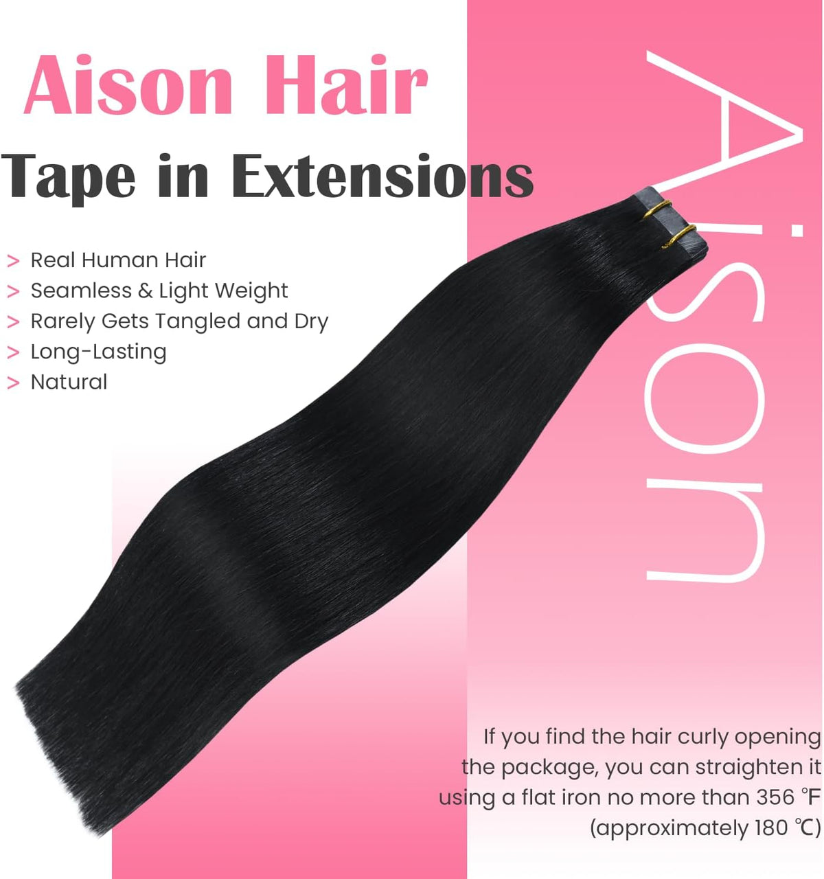 Aison Remy human hair extensions laid flat on display