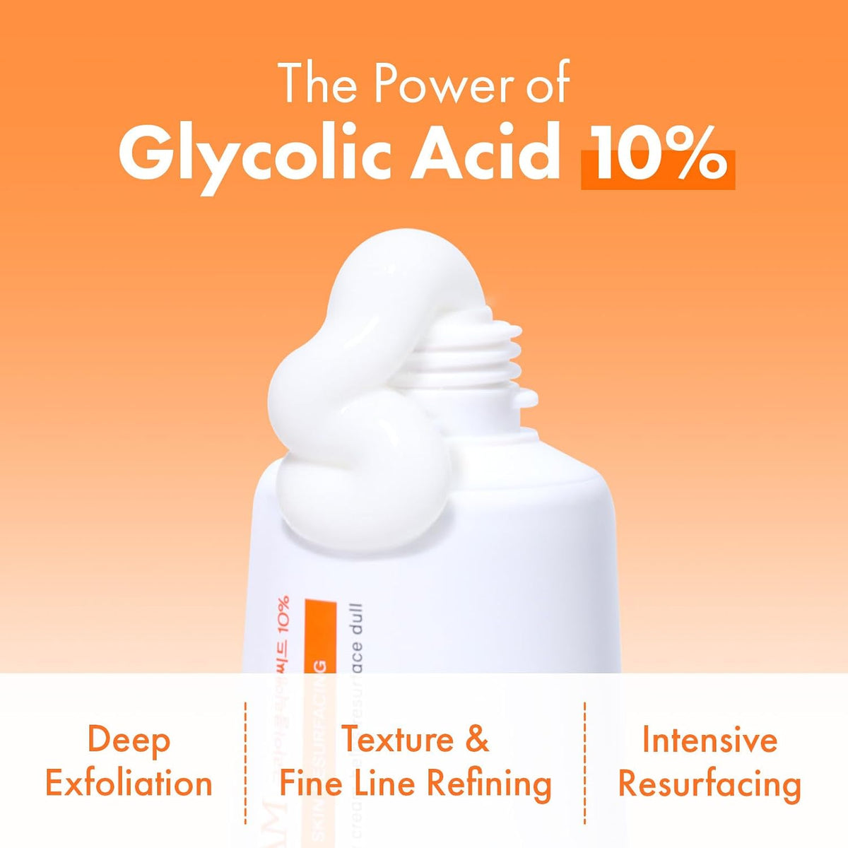 High strength glycolic acid resurfacing cream texture for bumpy skin concerns