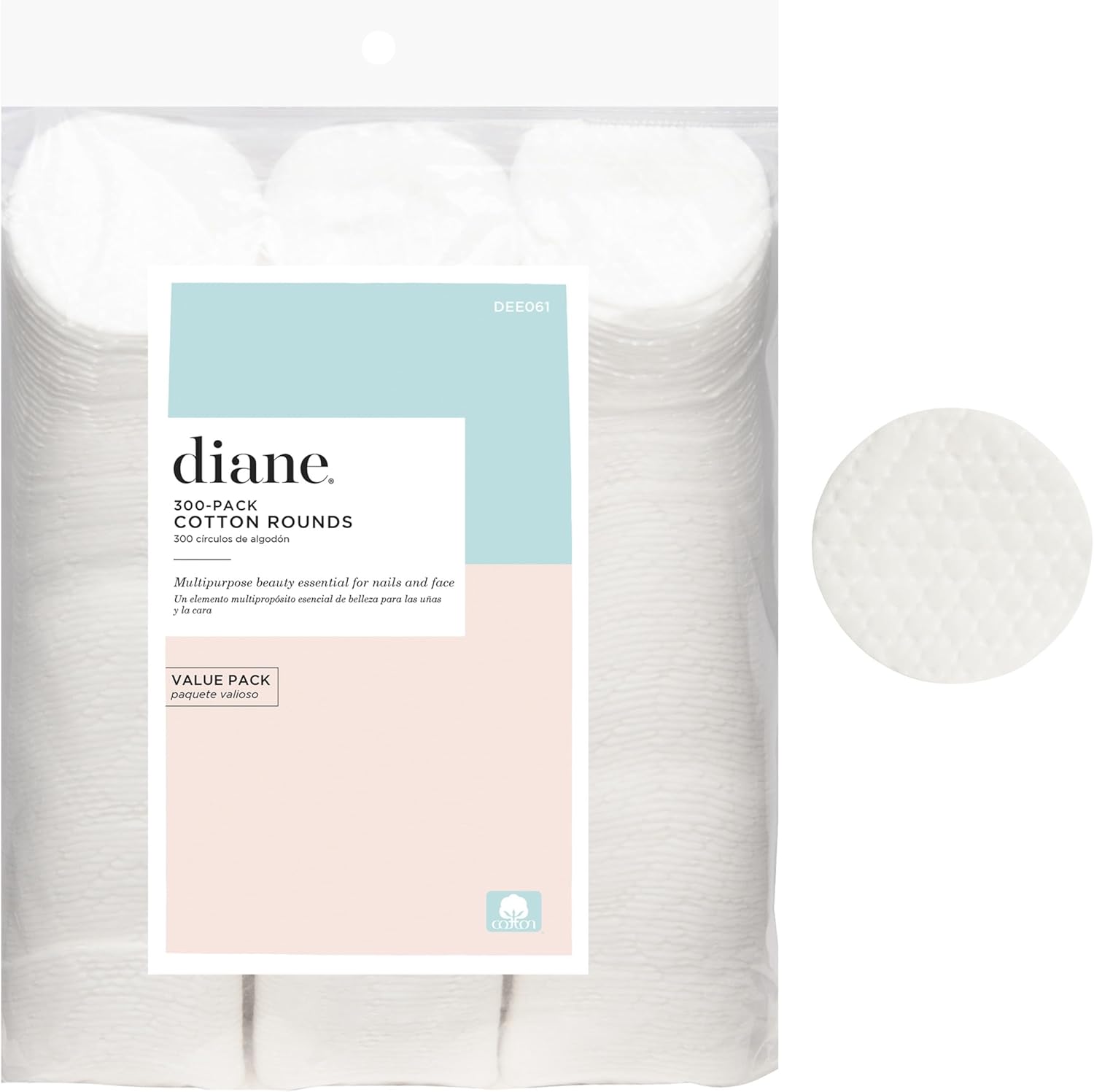 Diane multi layer cotton rounds premium three hundred count pack front view