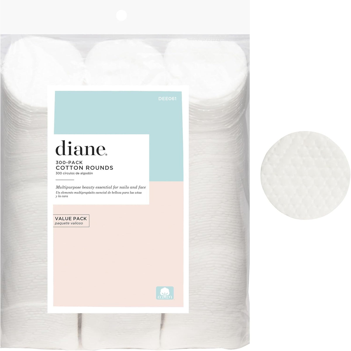 Diane multi layer cotton rounds premium three hundred count pack front view
