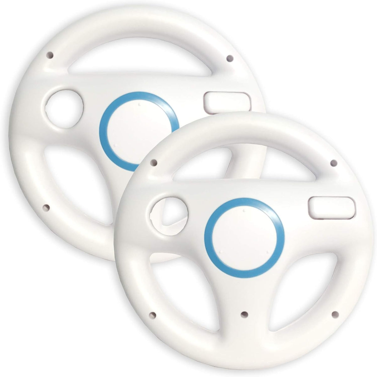 Old Skool Mario Kart racing wheel white front view motion control accessory