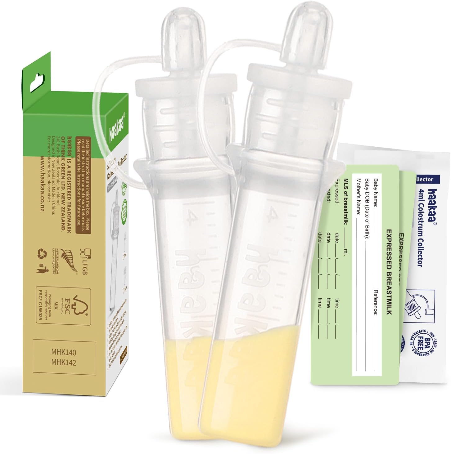 Haakaa Colostrum Collector kit front view with packaging