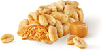 Cross section of a PayDay candy bar illustrating the chewy caramel core.