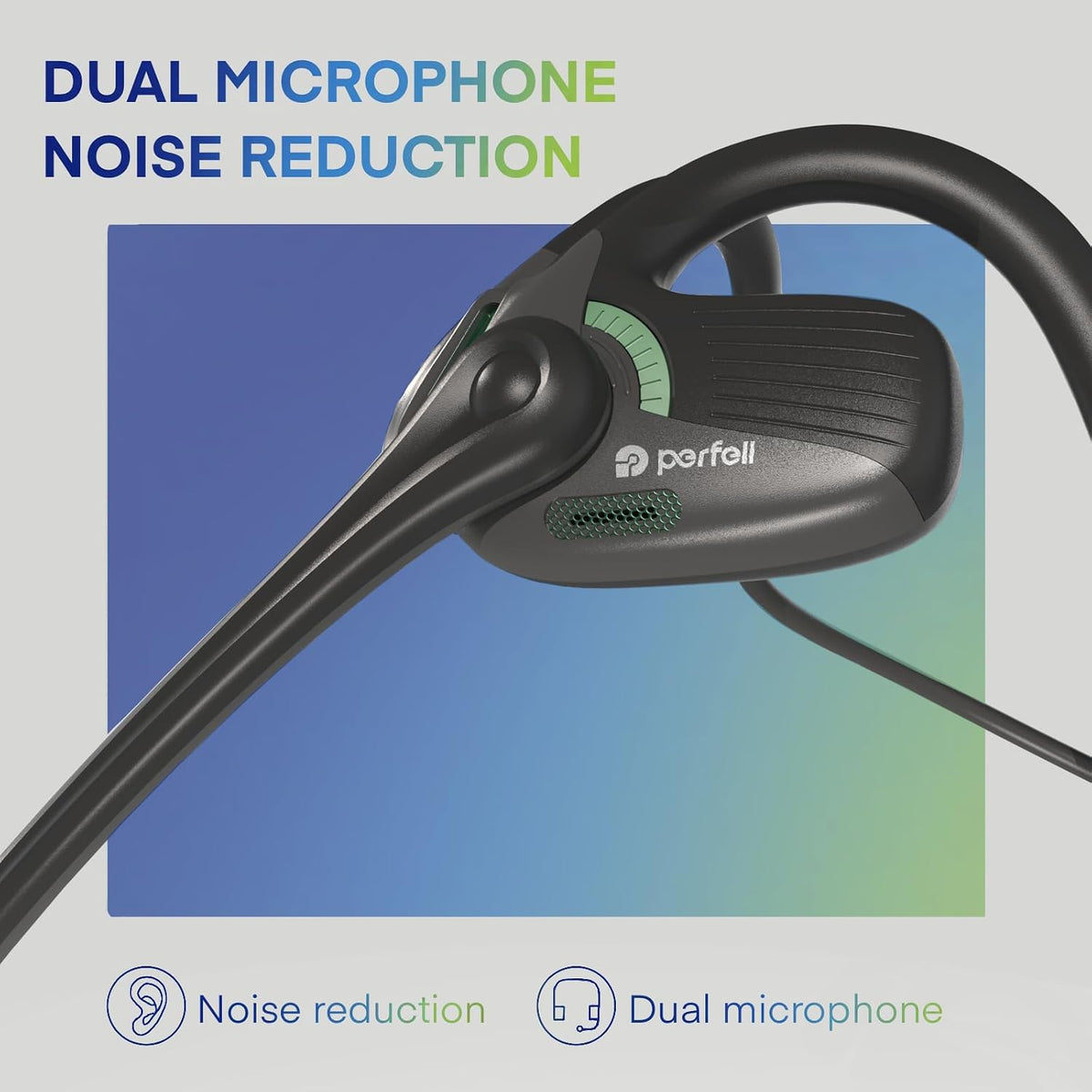 Perfell BH4 headset showing detachable boom microphone