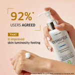 Dermafique 300 ml body serum bottle angle view