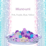 Mayca Moon traditional star sugar crystal confectionery showcasing the pink decorative ribbon.