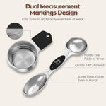 Abtrino black stainless steel measuring spoons stacked with magnets