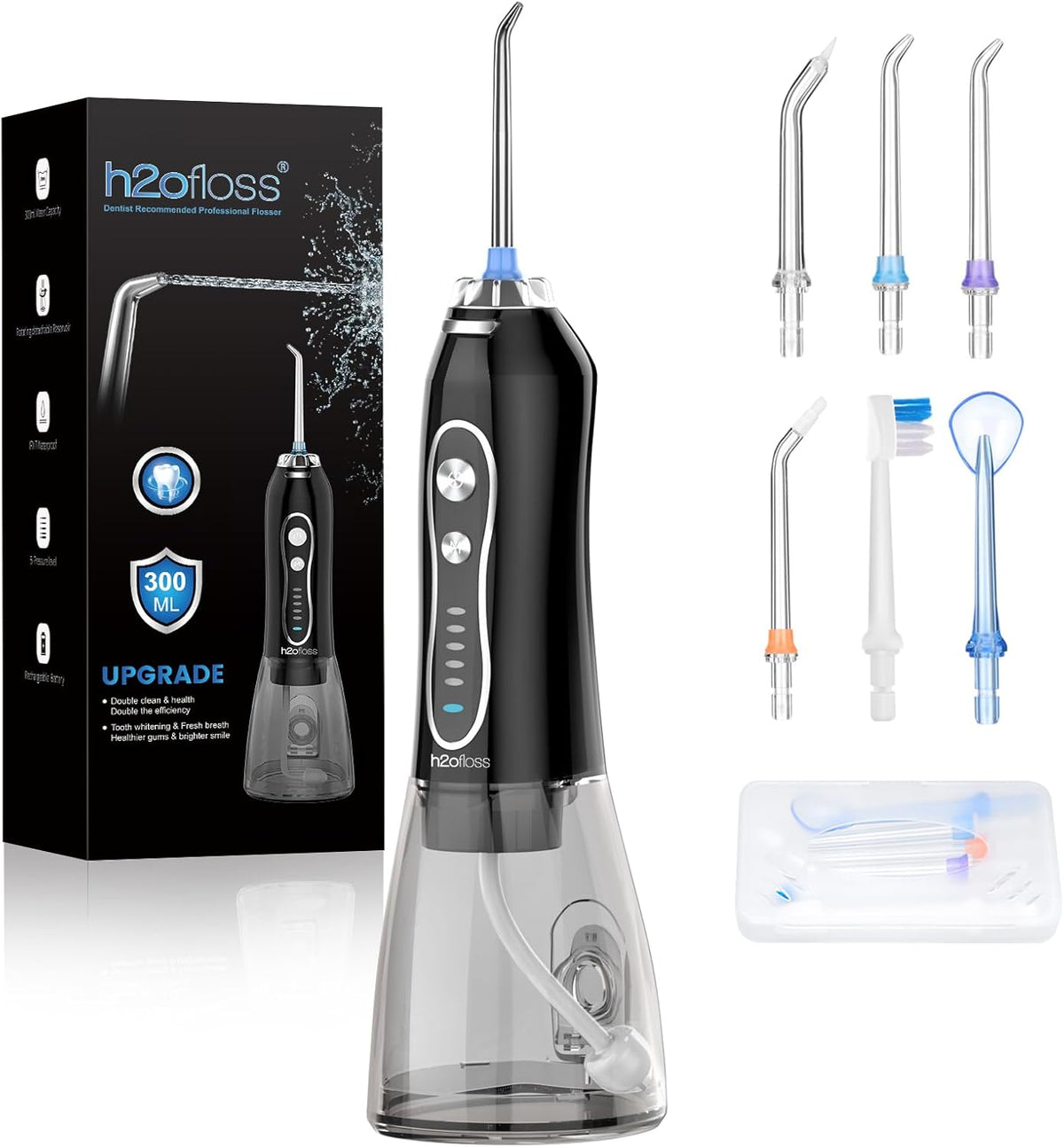 Water Dental Flosser Teeth Pick, H2ofloss Cordless Portable Oral Irrigator 300ML Rechargeable Travel Irrigation Cleaner IPX7 Waterproof WaterFlosser for Home Travel Lavender - Image 13