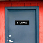 Small architectural storage sign angled perspective