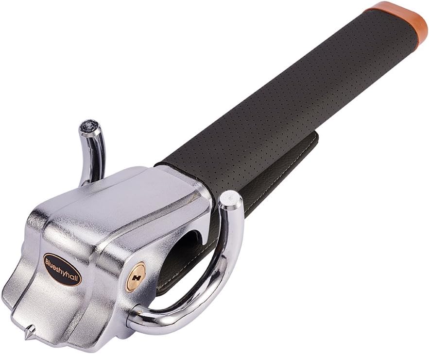 Blueshyhall Vehicle Steering Wheel Lock, Anti Theft Locking Devices Heavy Duty Security Lock with Safety Hammer for Auto Car Truck SUV Van Camper, Grey - Image 7