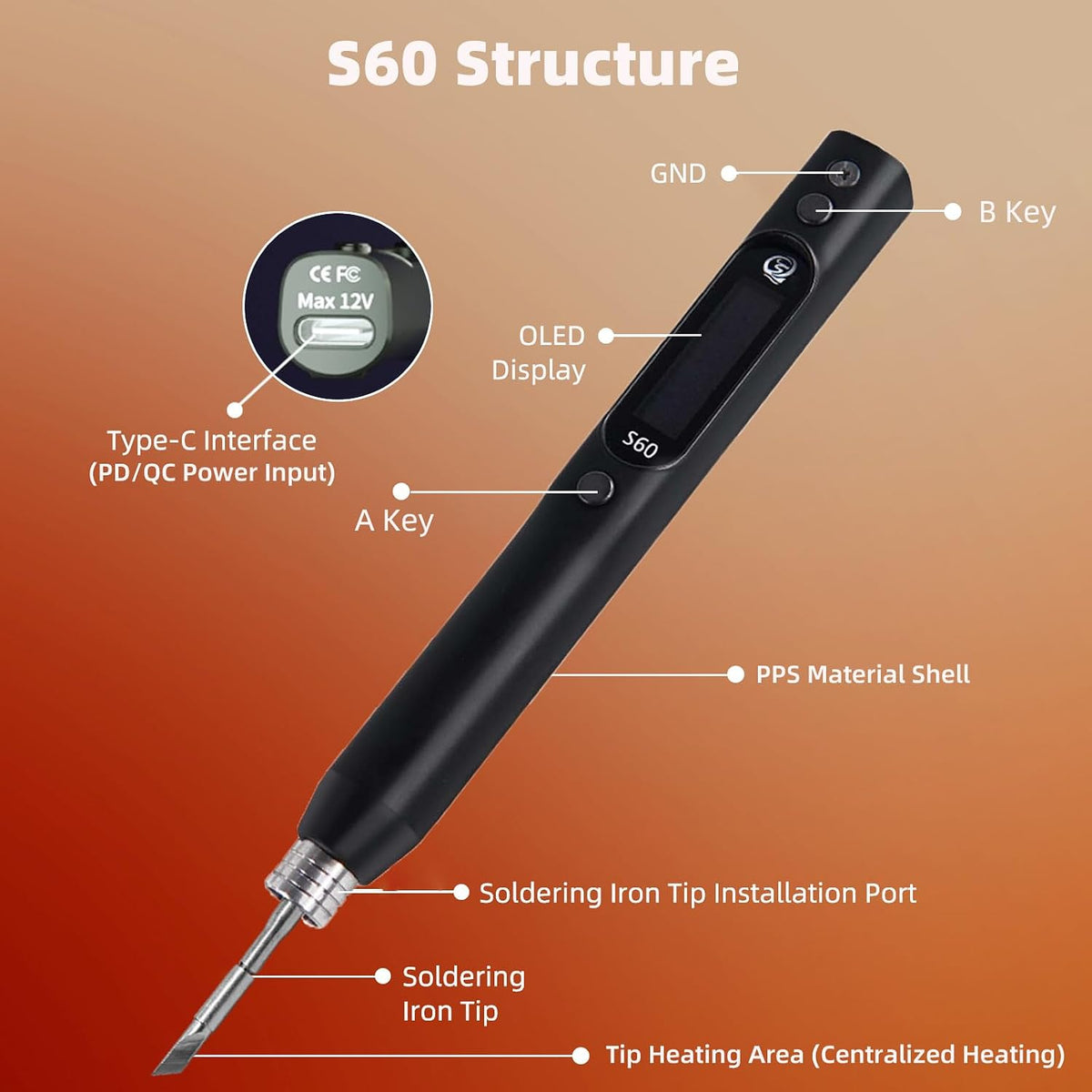 Sequre S60 soldering iron in use for precision motherboard repair.