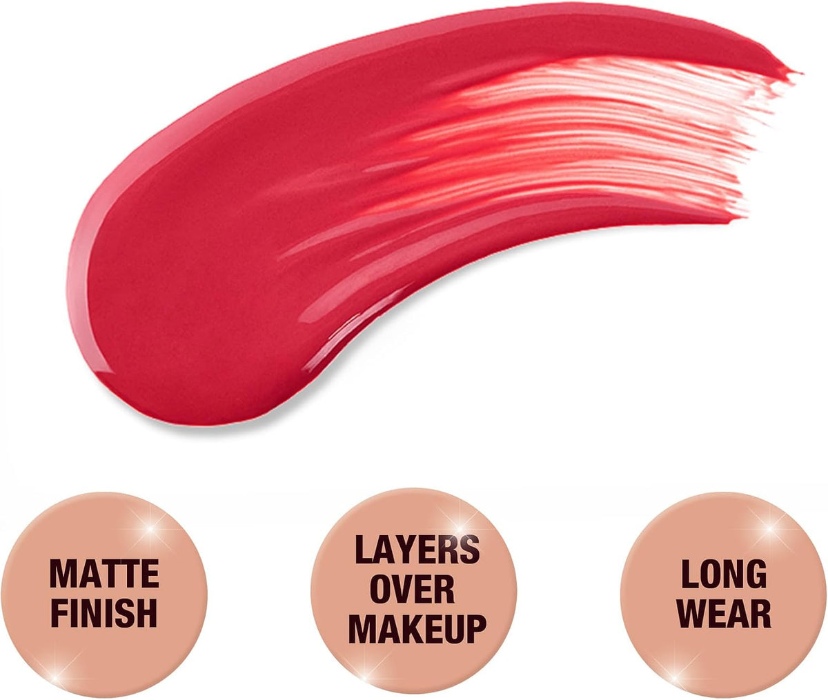 Charlotte Tilbury liquid matte blush wand tube with cap off revealing the pink sponge tip.