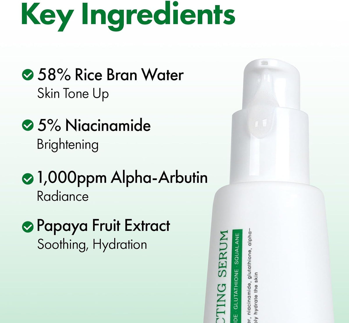 Side view of the fifty milliliter Tosowoong serum bottle displaying official product labeling and usage guide.
