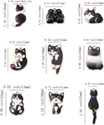 DIY gold tone back enamel cat pendants