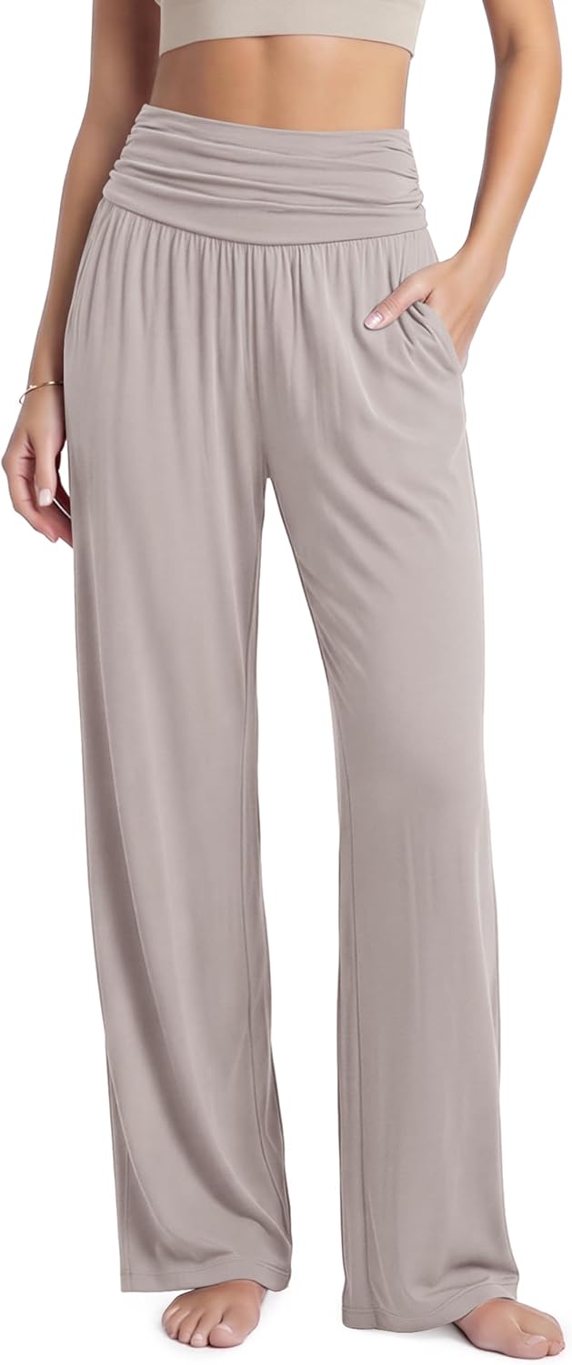 ODODOS women wide leg palazzo lounge pants front view
