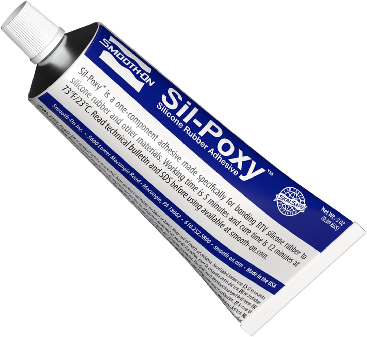 Smooth-On Sil-Poxy rubber silicone adhesive tube front view