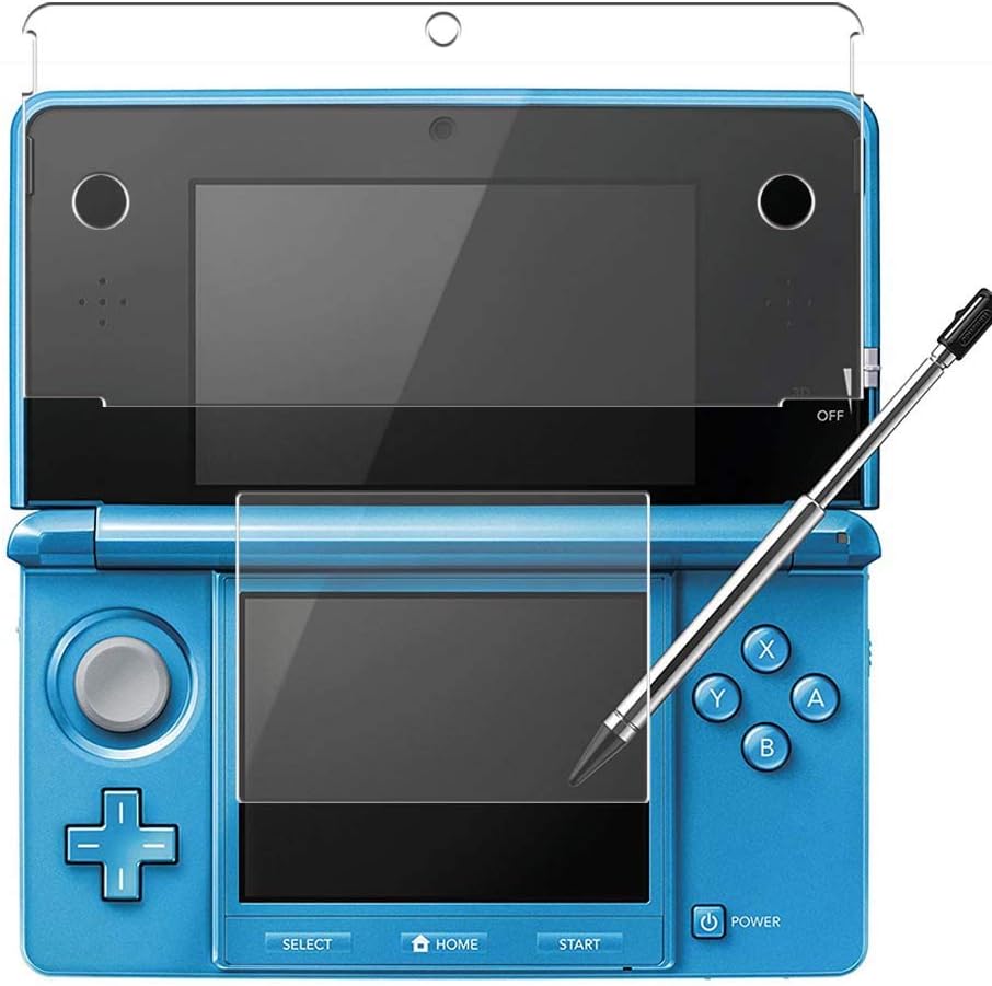 OSTENT Nintendo 3DS screen protector 4 pack front view showcasing dual screen coverage