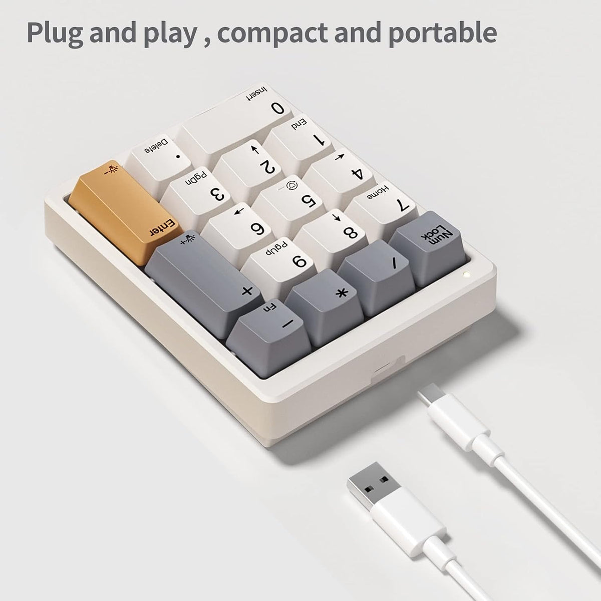 Kisnt KN17 Mechanical Numpad for Excel Financial Data Entry | Wired 17 Keys Hot Swappable, PBT Keycaps with White Backlit, Shortcut Input Device for Laptops PC Compact Keyboards - Image 9