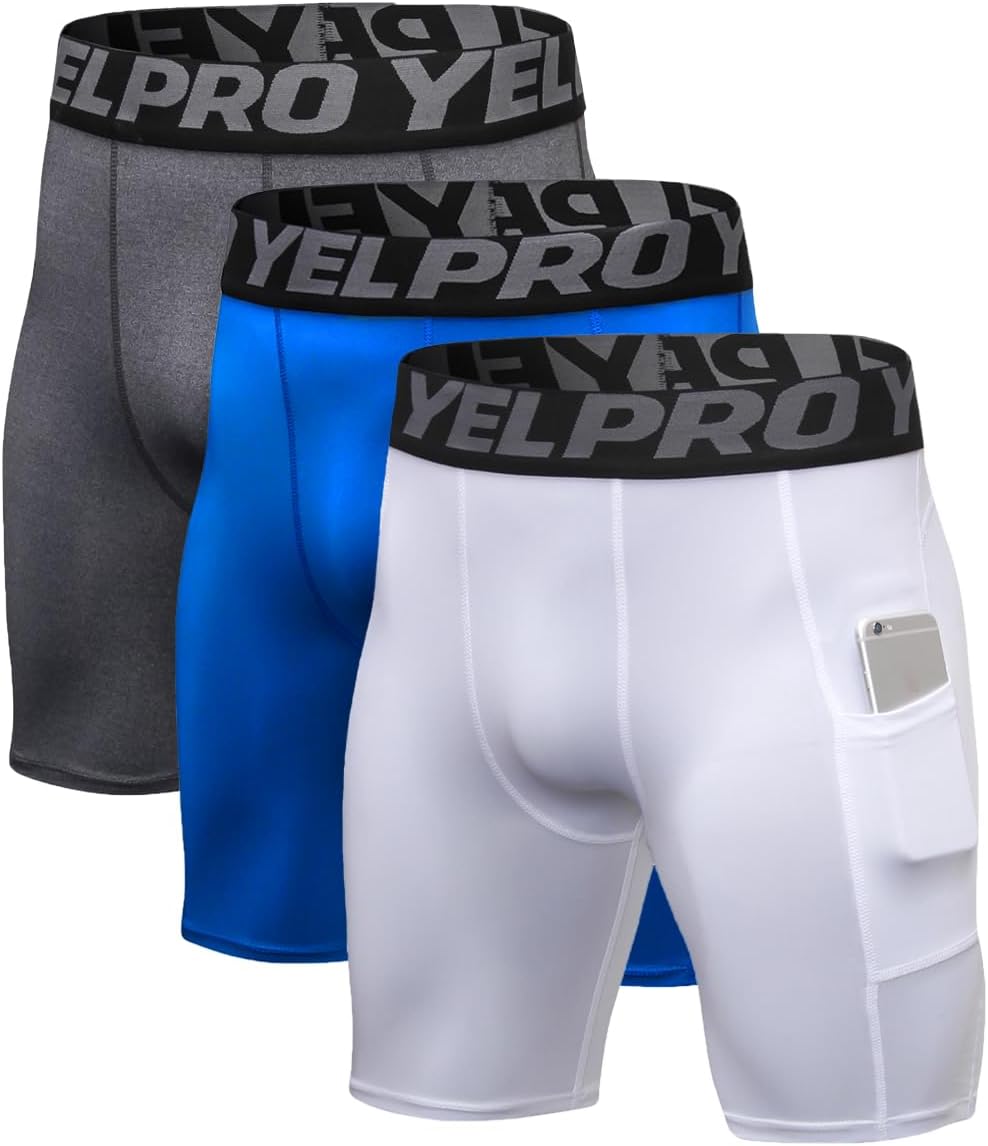Queerier Mens Compression Shorts 3 Pack Spandex Running Shorts Sports Workout Base Layer Underwear Athletic Shorts - Image 10