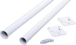 Close-up of the warm white protective finish on the metal rod