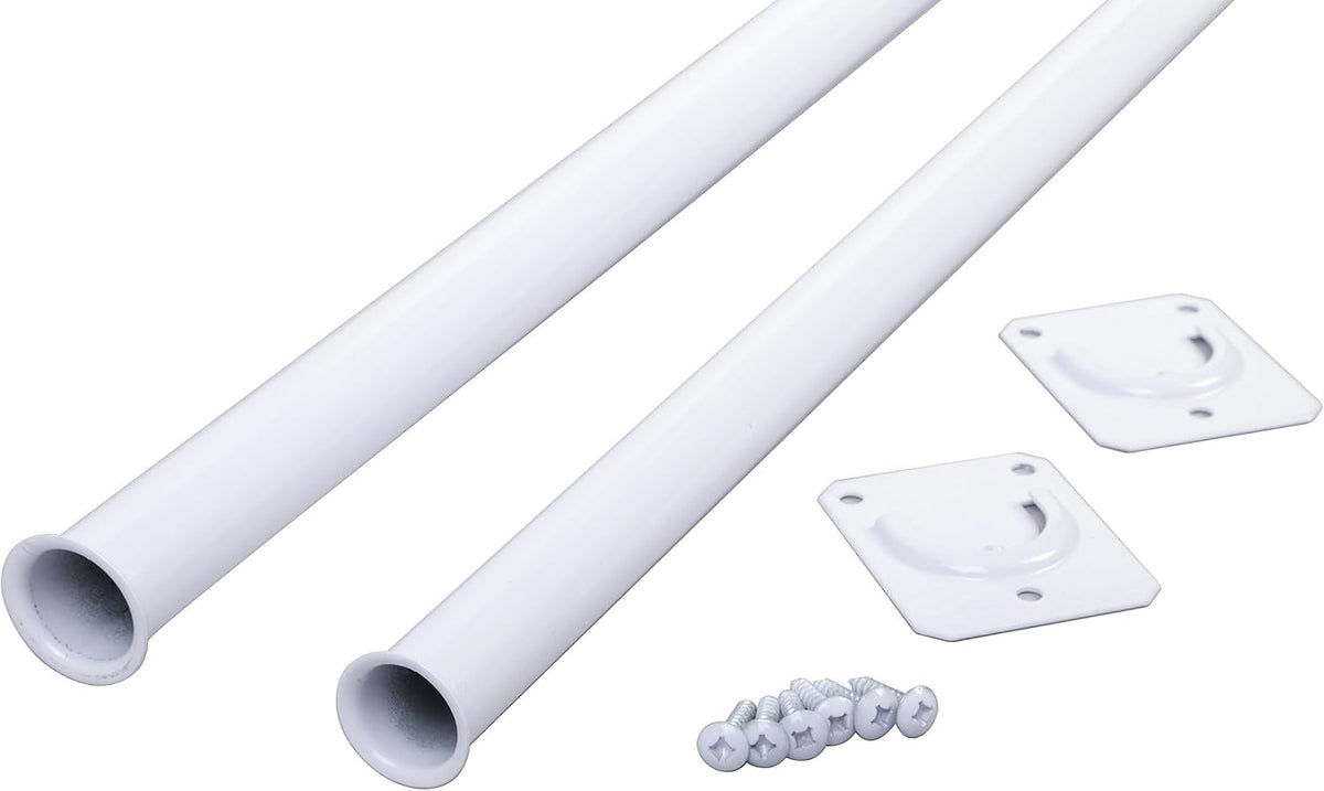 Close-up of the warm white protective finish on the metal rod