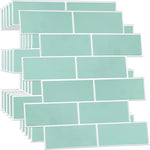 WALPLUS peel and stick backsplash front view showing Capri Sea glossy finish