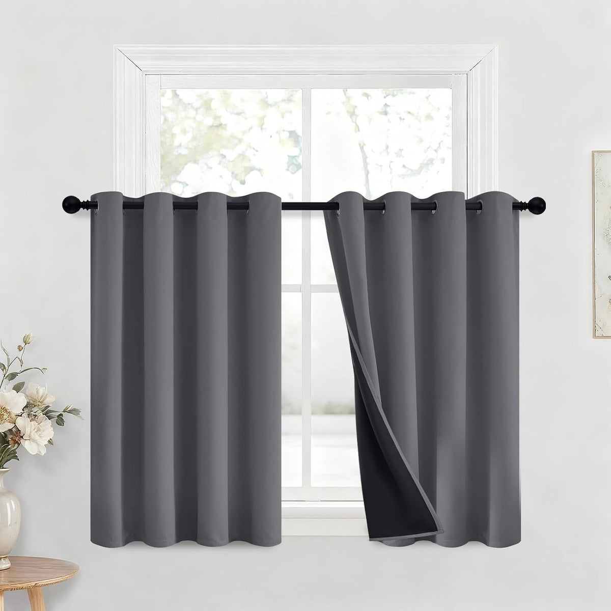 Yakamok Lilac Blackout Curtains 84 inches Long for Bedroom 42" Wide 2-Panel | Thermal Insulated Window Treatment Total Blocking Panels with Black Liner for Living Room/Dining Room/Kids Room Grommet Top - Image 11