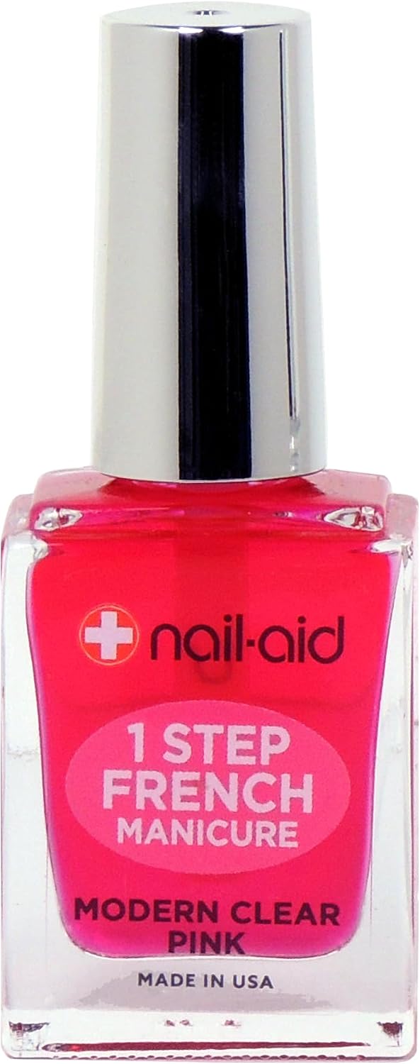 Nail-Aid all-in-one base and top coat brush and texture showcase