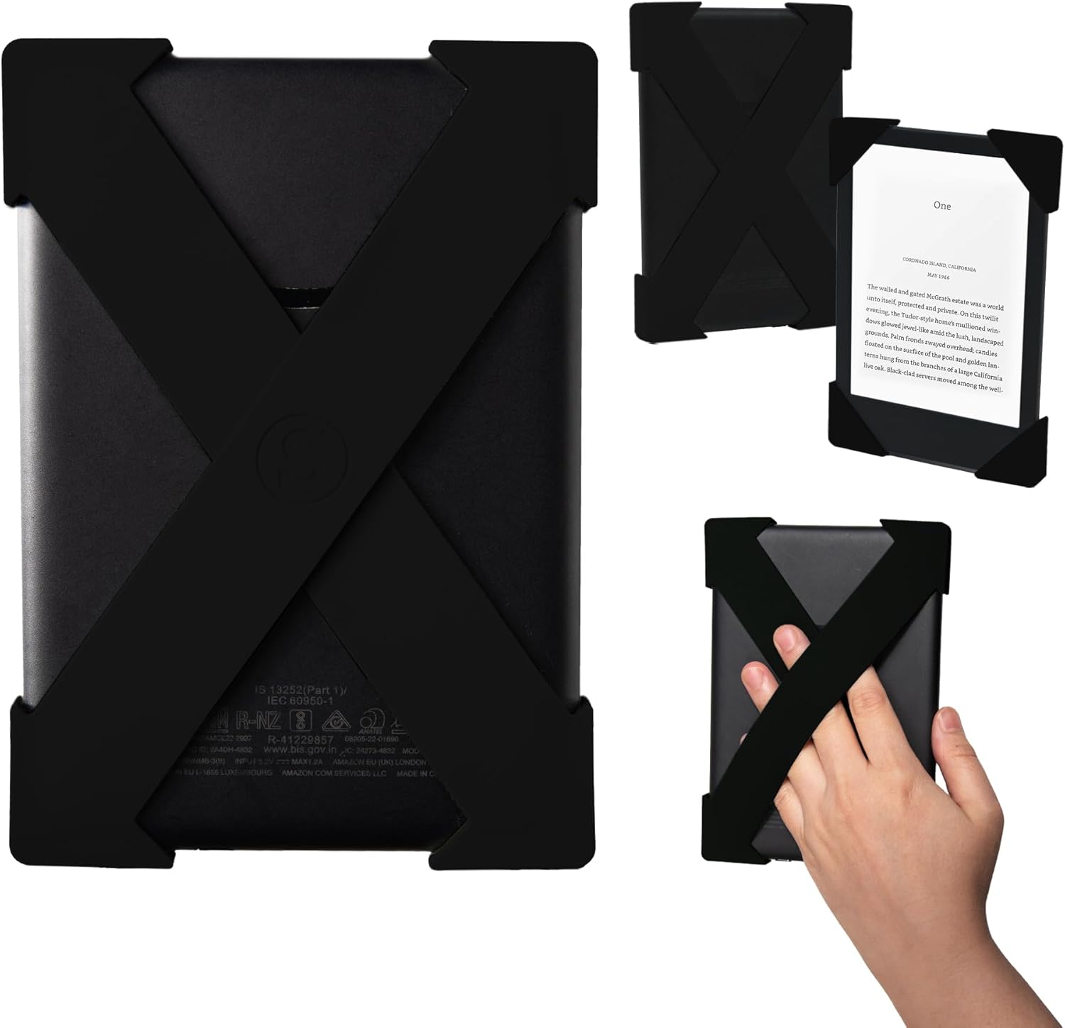 Strapsicle Silicone Hand Strap – Paperwhite Gen 11 (6.8”) & Gen 12 (7”), Colorsoft – Large – 2-Pack – Black – Comfy Alternative to Case or Cover - Image 1