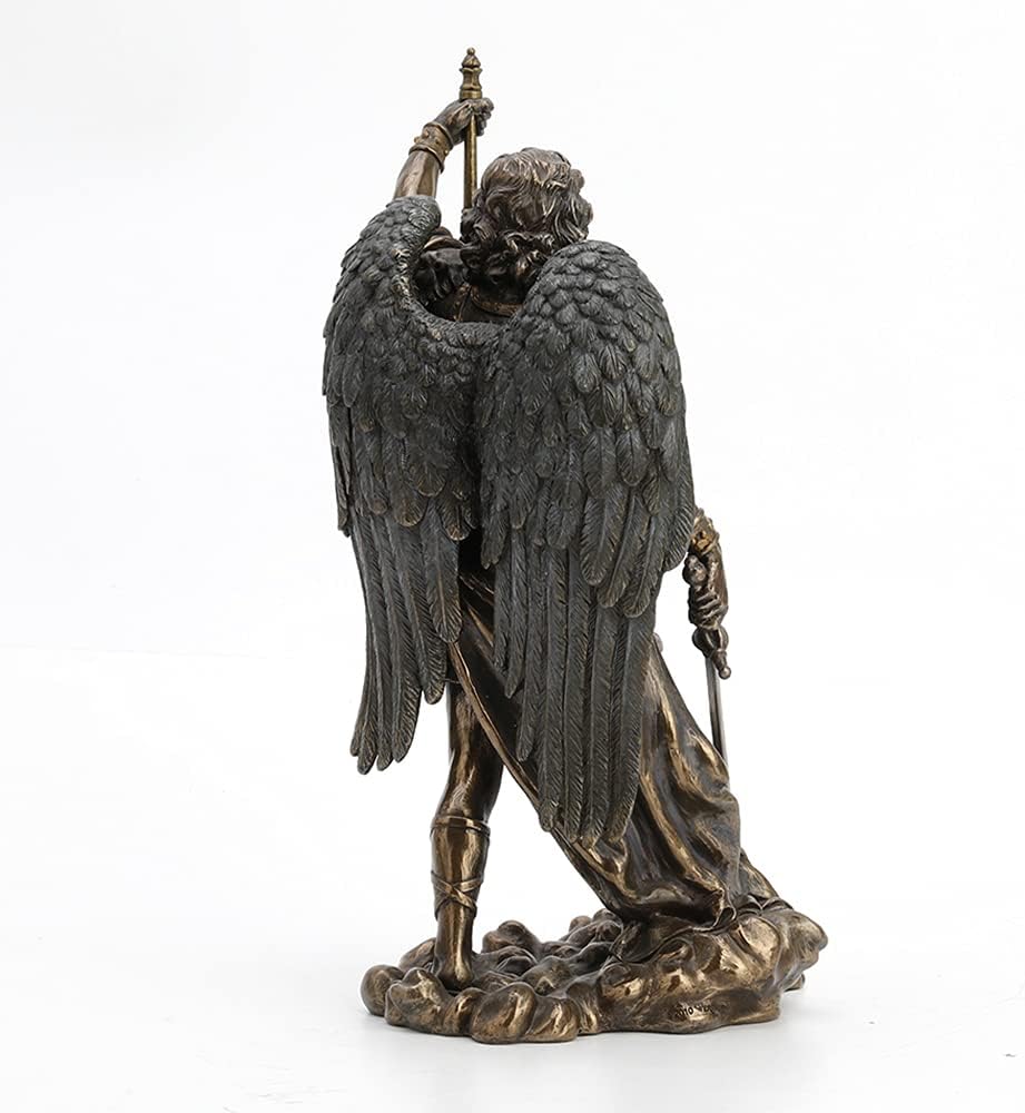 Base view of the figurine standing upon stylized cloud formations.